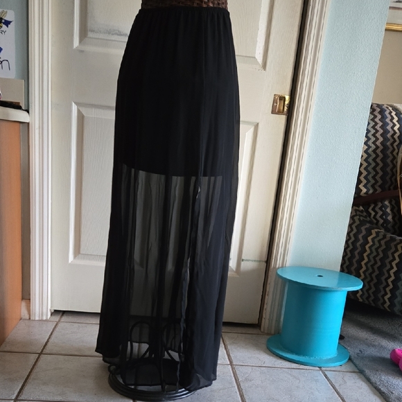 Lily White Black Sheer Maxi Skirt - Picture 5 of 8